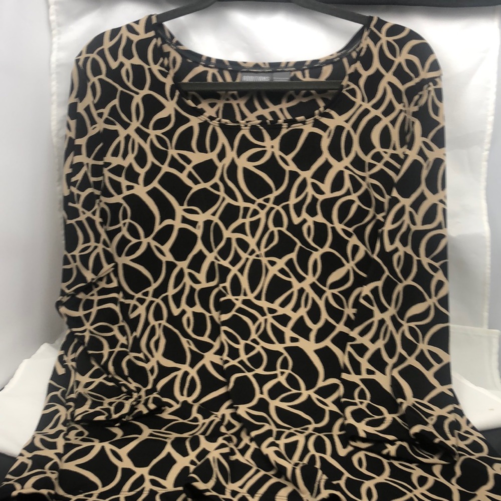 🌺 Chico's Black and Tan Patterned Tunic XL